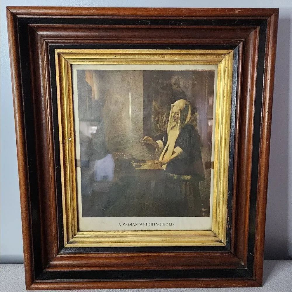 JAN VERMEER Woman Holding a Balance ART PRINT Galery Framed Widener Collection